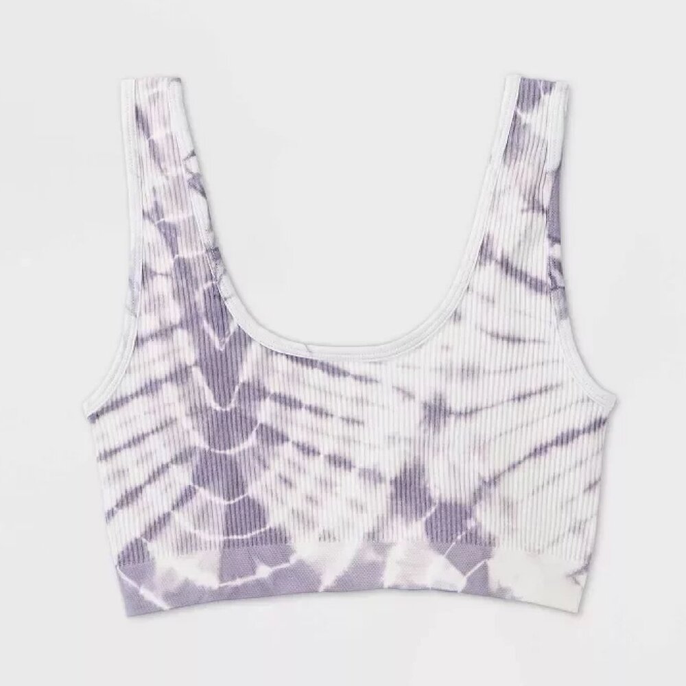 COLSIE Ribbed Purple Tie Dye Bra Size Small